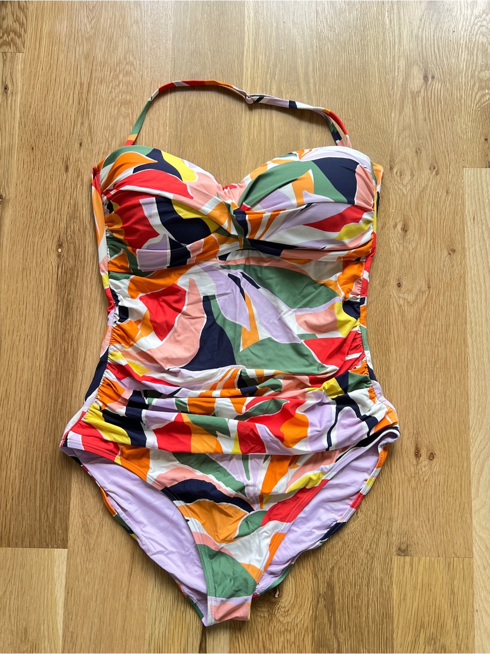 Anne Cole Women's Twist Front Shirred Bandeau One-Piece Swimsuit - Size 14